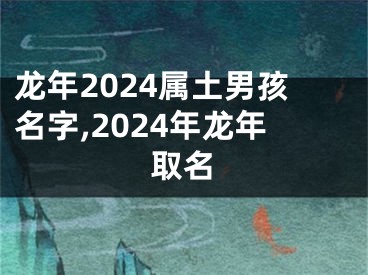 龙年2024属土男孩名字,2024年龙年取名