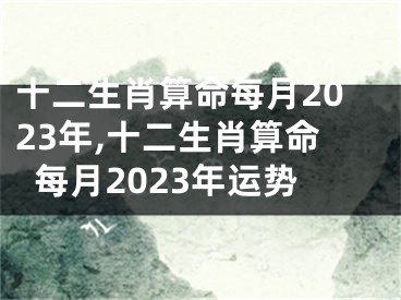 十二生肖算命每月2023年,十二生肖算命每月2023年运势